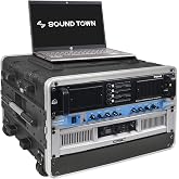 Sound Town Lightweight 6U PA DJ Rack/Road Case with 5U Rack Space, ABS Construction, 19&rdquo; Depth, Retractable Handle, Wheels and Heavy-Duty Latches (STRC-A6UT)