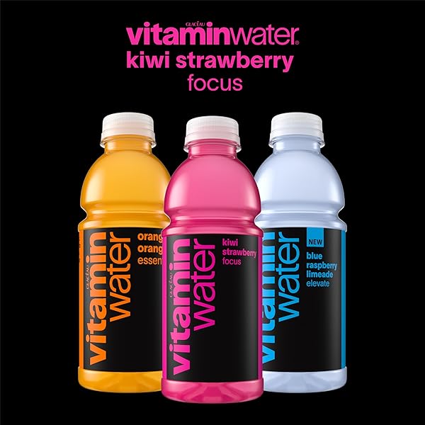 VITAMINWATER FOCUS KIWI STRAWBERRY NUTRIENT ENHANCED FLAVORED WATER BEVERAGE, 20 FL OZ BOTTLES, 12 PACK