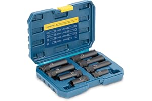 THINKPRO 8 Piece Spline Lug Nut Master Key Set,Universal Locking Lug Nut Removal Tool for 5, 6, 7, 12 Spline & Hex Wheel Locks,Cr-Mo Steel​