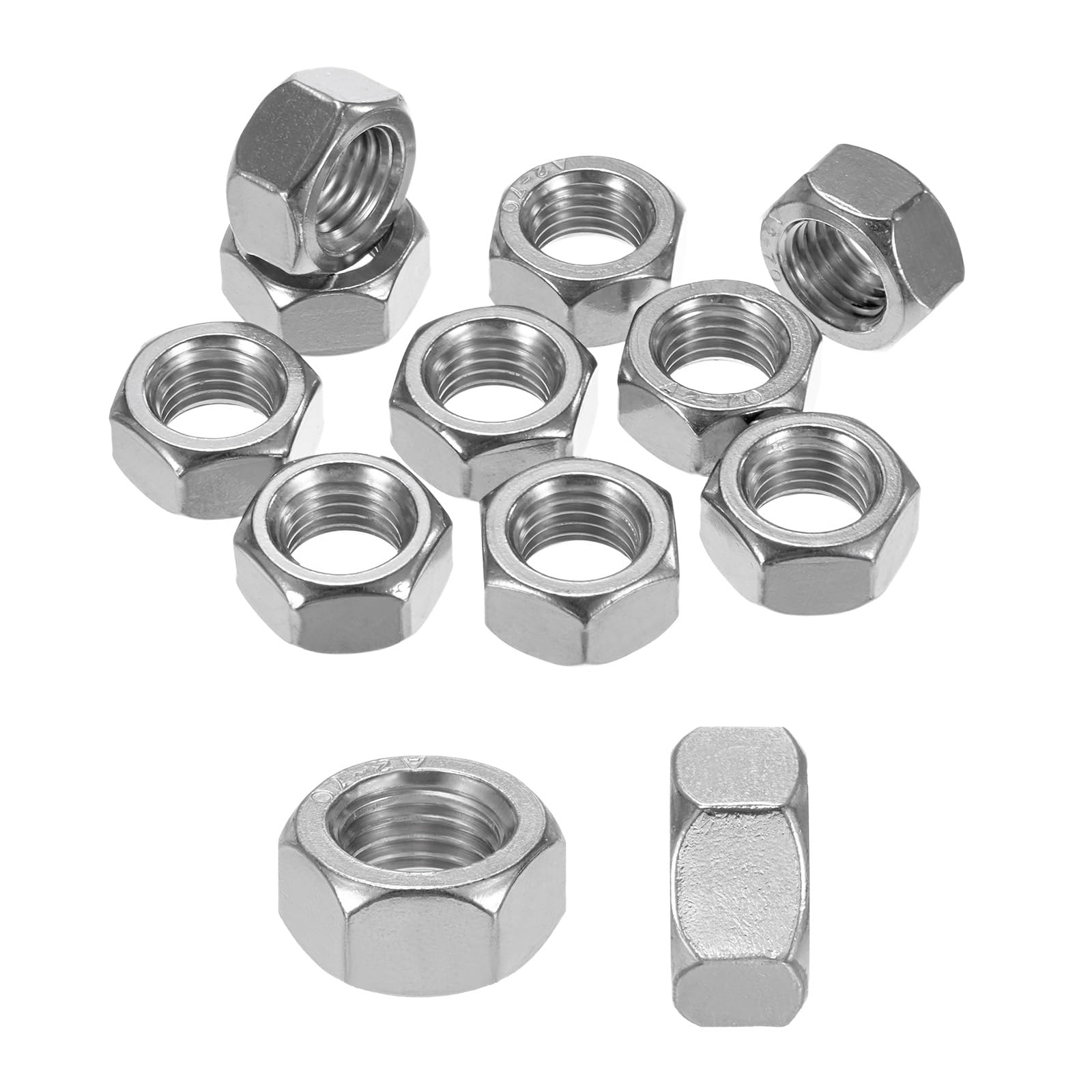 M METERXITY 10-Pack Metric Hex Nuts M16 x 2mm Thread Stainless Steel Hexagon Nut Hex Nut Metric Nuts for Machinery/Automotive/Repair/Industrial