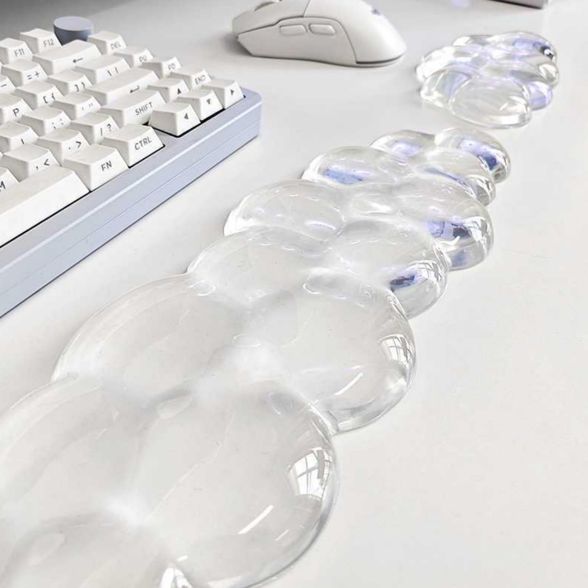 Photo 1 of Aszqvd Mouse Pad with Wrist Rest, Soft Cloud Gel Keyboard Mouse Pad Set with Hand Wrist Support, Cute Non Slip Office Desk Accessories for Comfort/Pain Relief/PC Gaming/Computer/Laptop, (Clear Cloud)