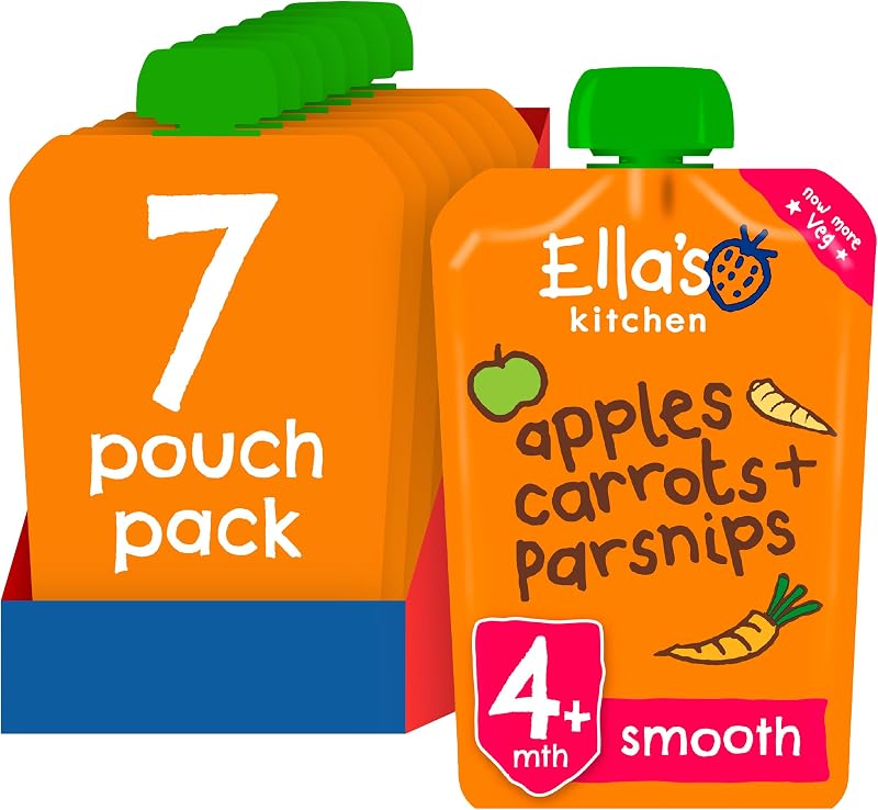 Ella's Kitchen Stage 1 Organic Carrot Apple Parsnip 120 g Pack of 7