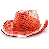 Windy City Novelties LED Light Up Sequin Cowboy Hat - Unisex Size 6 7/8