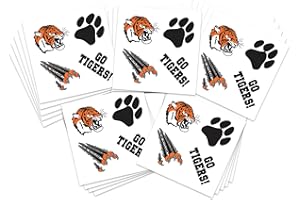 FashionTats Sport Spirit Temporary Tattoos | 100 Mini Tattoos | MADE IN THE USA | Skin Safe | Removable (Go Tigers)