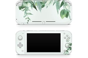 Tacky Design Leaves Decal Skin Compatible with Nintendo Switch Lite Skin Wrap, Green Color Skin for Nintendo Switch Lite Stickers, Premium Vinyl 3M Full Wrap Cover Decal.