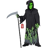 Morph Glow In The Dark Grim Reaper Costume Kids, Halloween Costumes for Boys Glow In The Dark, Reaper Costume Kids