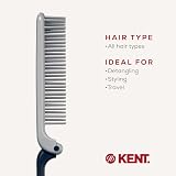 KENT for Men Pocket Folding Hair Brush Black Grey Ion Bristles Travel view 6