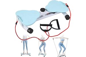RTFLYKAY Twisting Waist Machine, Sport Exercise Twist Board Waist, Twister Board with Loop Resistance Bands, Foot Massage, Noiseless Aerobic Waist Sculptor Twist, Balance Board for Waist Core