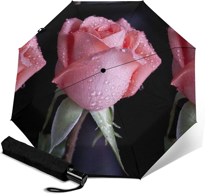 Beautiful Roses Printed Umbrellas, Automatic TriFold