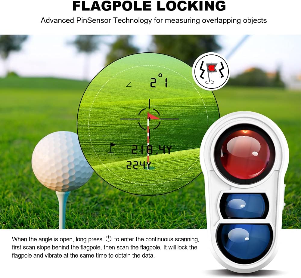Golf Rangefinder with Slope and Flag Pole Locking Vibration, Gifts for Golfers, Physical Slope Switch for Golf Tournament Legal, Rangefinders with Rechargeable Battery 1000Y Laser Range Finder : Sports & Outdoors