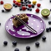 City to Cottage Handmade Purple and White Pottery Polka Dot Glazed 7.9inch/20cm Side Plate, Dessert Plate, Unique Ceramic Dinnerware, Housewarming Gift