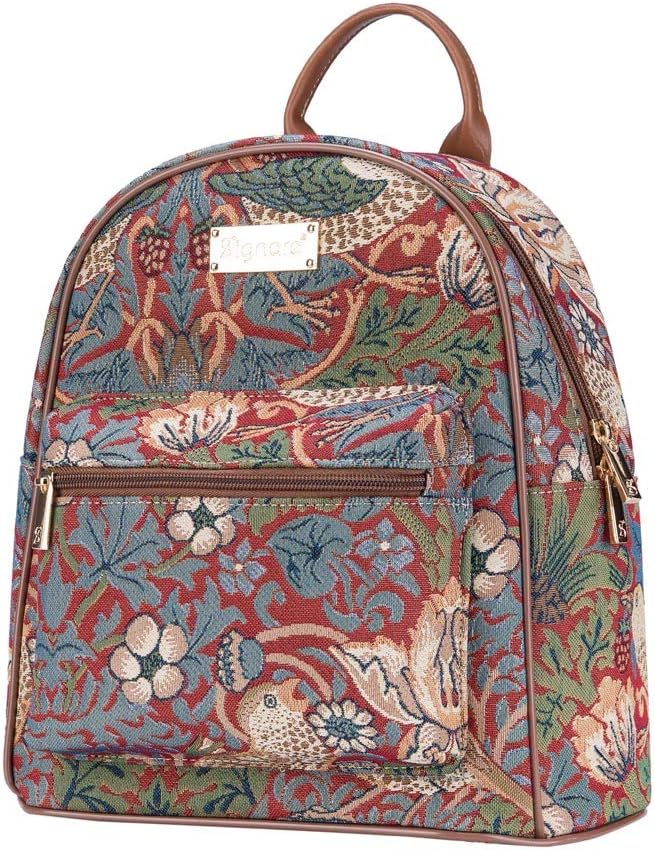 Signare Tapestry Casual Backpack Rucksack Women School Bags with William Morris Design (Strawberry Thief Red, DAPK-STRD) - Image 3