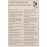CZNBYYDSJH Marcus Aurelius Wisdom Poster Inspirational Quotes,the Wisdom of Marcus Aurelius,Canvas Wall Art Aesthetic Decorative Painting Living Room And Classroomstyle 16x24inch(40x60cm)