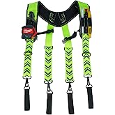 KUNN Tool Belt Suspenders Reflective - Heavy Duty Construction Reflective Safety Suspenders for Carpenter Electrician