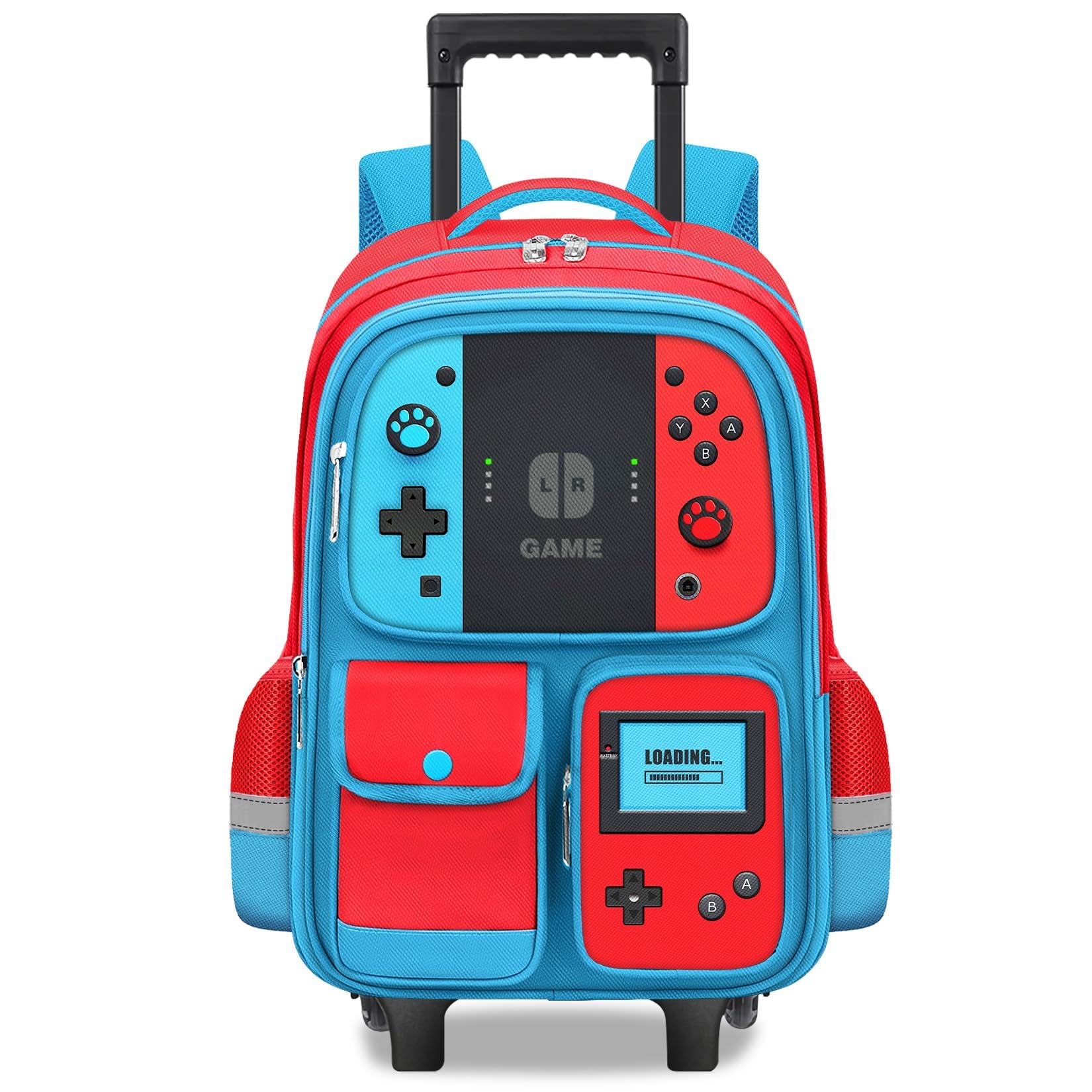 Photo 1 of TILYTADLY Kids Rolling Backpack for Boys - Gamer Boys Rolling Backpack with Wheels, Wheeled Travel Bookbag for Elementary Middle School, Lightweight Roller School Bag