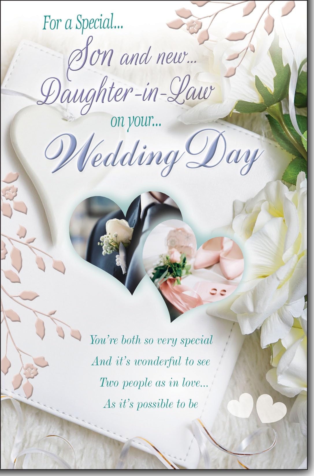 For A Special Son And New Daughter in law On Your Wedding day Large Card Lovely Verse