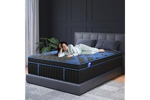 SYPIALNIA Queen Mattress 14 Inch, Hybrid Mattresses Medium Firm with Gel Memory Foam & Pocketed Coils, Motion Isolation, CertiPUR-US Certified, Pressure Relief for Silent Sleep