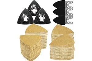 Gulrear 146PCS Multitool Sanding Pads for Oscillating Tool Sanding Attachments, Contains Triangle and Finger Sandpaper in a Variety of Grits, Detail Sanders for Woodworking, Metal and Other Surfaces
