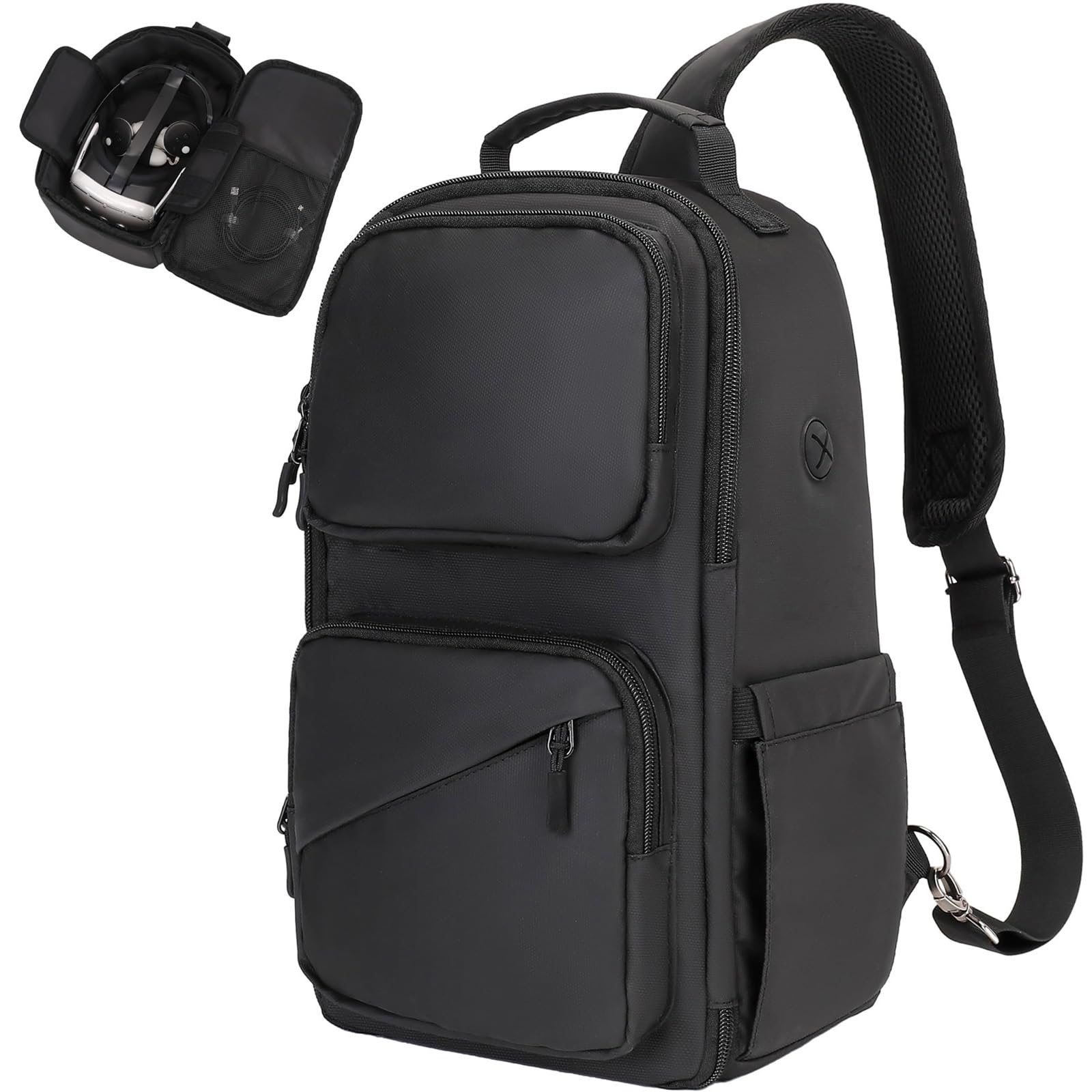 Carrying Case Compatible with Meta Quest 3/3S, Oculus Quest 2/Vision Pro/Pico 4 VR Travel Storage Bag for Gaming Headset with Elite Strap, Touch Controllers and Other Accessories