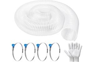 SOVARCATE 4" x 10' PVC Dust Collection Hose, Puncture-Resistant, Heavy-Duty Flexible Clear Fume Hose with Carbon Steel Wire Coil for Dust Collection Systems, Woodworking, Workshops