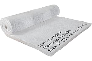 SIMOND STORE Ceramic Fiber Blanket - 8# 2400F - 2" x 24" x 12" - High Temperature Insulation Blanket for Furnace Wood Stove Fireplace Kiln Forge Pizza Oven Insulation, Dishwasher Insulation Blanket