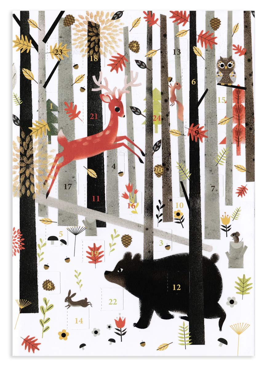 Roger La Borde Deer & Bear Christmas Advent Calendar Card Amazon.co.uk