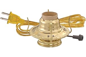 Lehman's Oil to Electric Conversion Kit - B&P #2 Set Converts Oil Lamp to Use Electricity, Goldtone