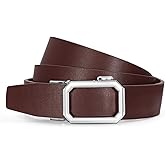 SUOSDEY Women Leather Ratchet Belt for Jeans Pants with Automatic Sliding Buckle, Adjustable Belt for Ladies, Width 1.2"
