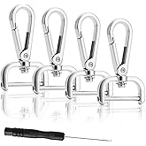 DEVPSISR 4PCS Detachable Snap Hook Swivel Clasp with Screw Bar, Multiple Sizes Hardware for Changing Bag Straps,Silve 1 1/2