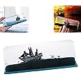 Chilifuli Cruise Ship Fluid Drift Bottle, Unsinkable Boat in a Box, Titanic Model Liquid Wave Decoration, That No Longer Sinks Toy, for Car Display Cases and Gifts-A