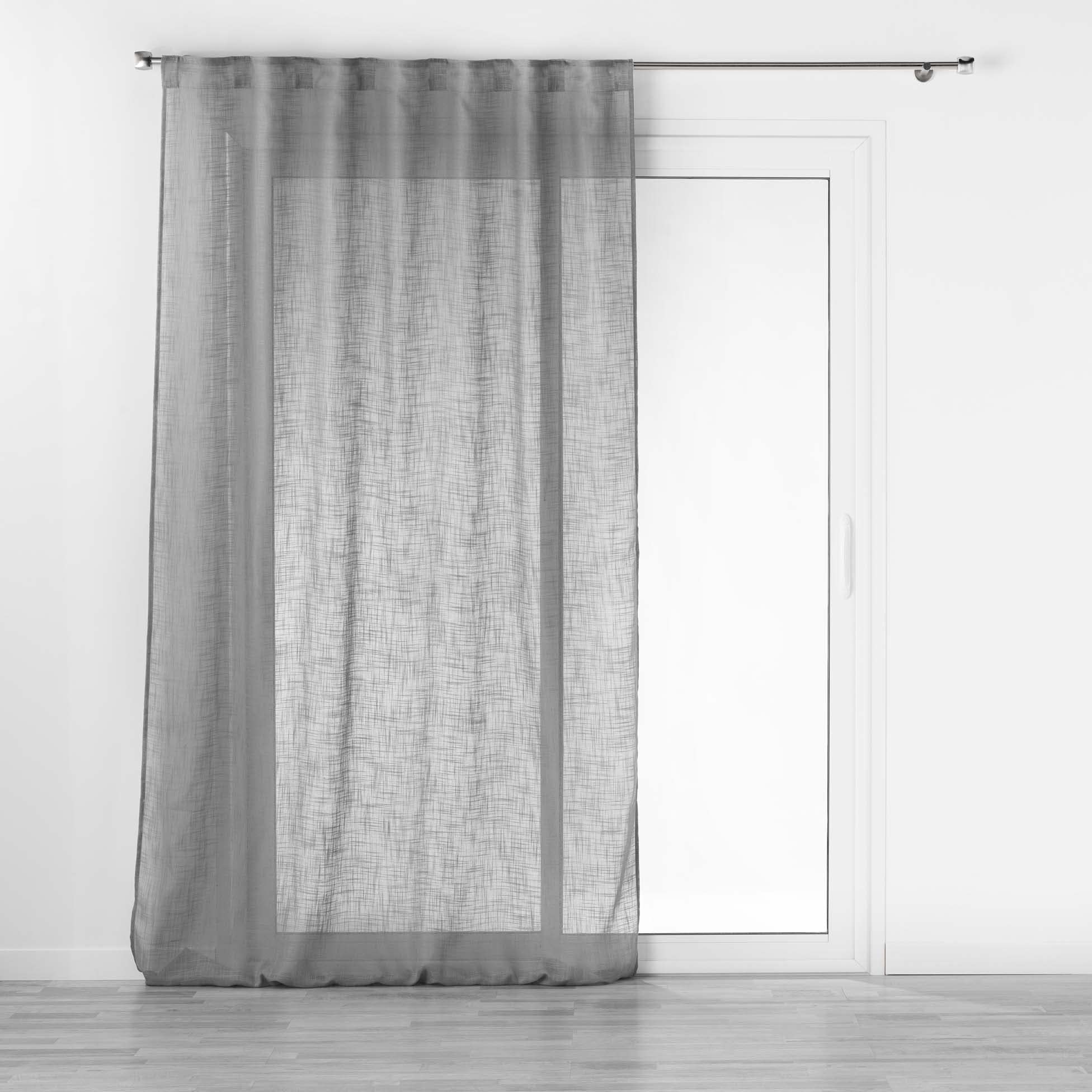 Douceur d'Intérieur Haltona Grey Linen Effect Hidden Tab Top Curtains 55" x 94"