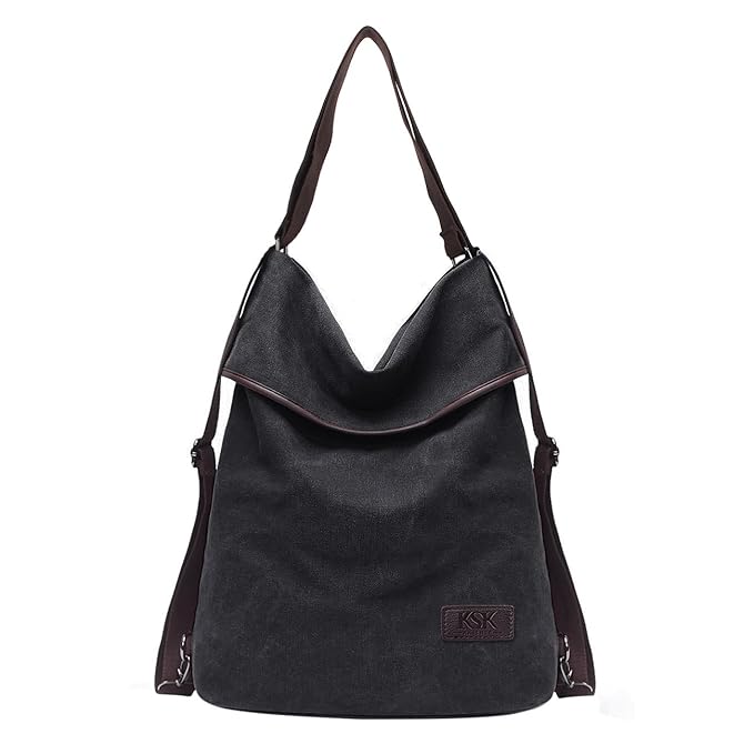 KSK KAISHEK Vintage Canvas Damen Schultertasche Retro Rucksack Multifunktionale Tasche für Arbeit Schule und Lässige täglich