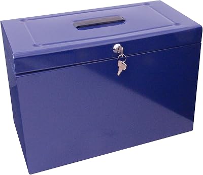 Cathedral A4+ Steel File Box with Starter 5 Suspension Files Blue