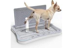 BUPIHUKA Pee Pad Holder, Indoor Dog Potty for Dogs, Puppy Pad Holder, Puppy Potty Training Tray with Splash Wall & Center Post, 20.1"×15.4"