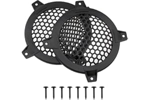 fengxiaomin-2pcs 4 inches Speaker Grill with Screws Black Round ABS Plastic Mesh Grilles for DIY Home Stereo and car Speakers, Black, 4inches