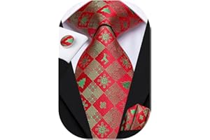 Hi-Tie Christmas Tie Silk Christmas Ties for Men Green Red Black Mens Ties Set Festival Gift Necktie Ugly Mens Dress Tie