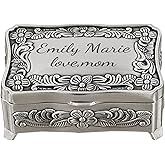 Cooayyaooc Personalized Small Metal Jewelry Keepsake Box with Custom Message, Vintage Jewelry Storage Decorative Gift Box for Friend, Sister, Mom, Duaghter, Wife, Girlfriend, or Co-worker