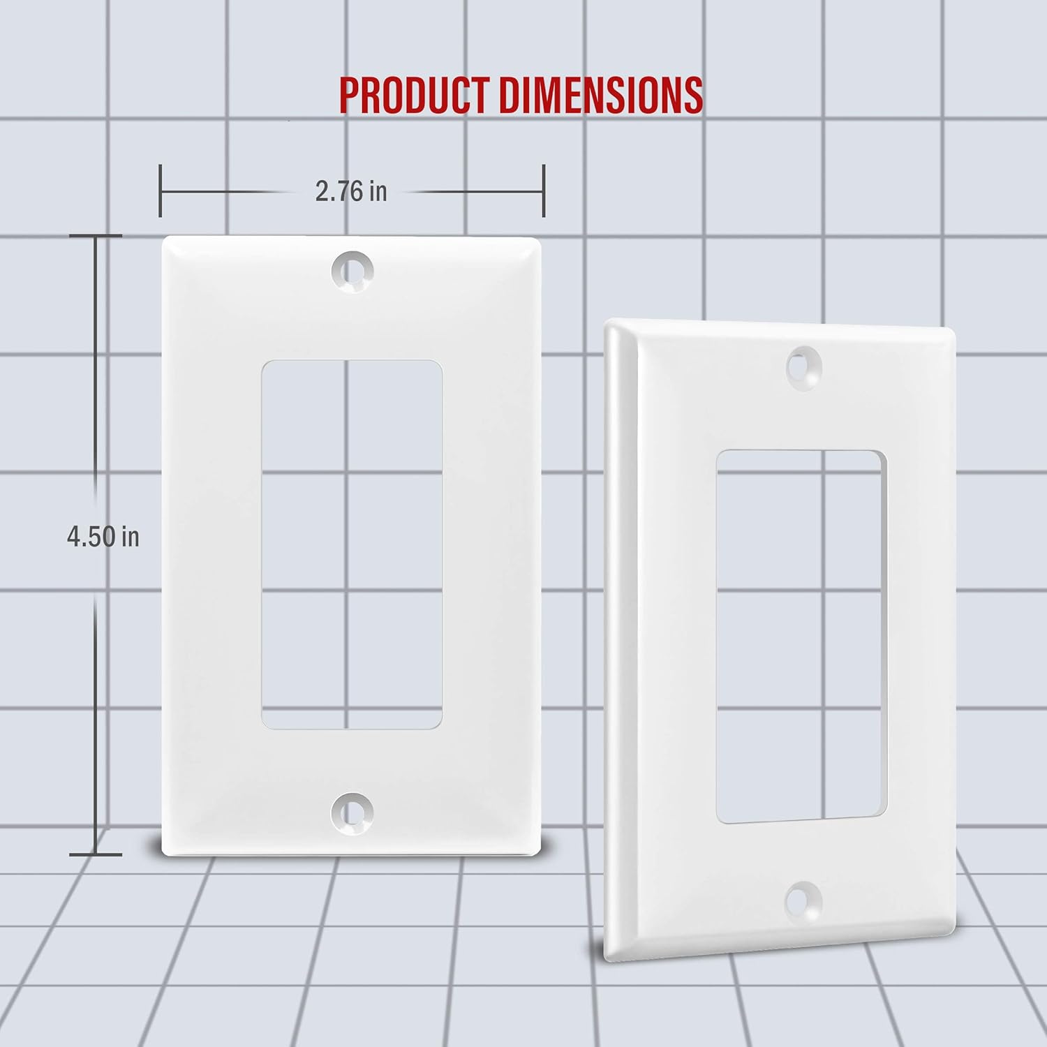 ENERLITES Decorator Light Switch or Receptacle Outlet Wall Plate, Size 1-Gang 4.50" x 2.76", Unbreakable Polycarbonate Thermoplastic, UL Listed, 8831-W, White: Home Improvement