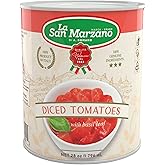 La San Marzano 6 Pack, Italian Diced Chopped Crushed Tomatoes, 100% Product of Italy, 6 x 28 Oz Can, Italian Style, Packed in