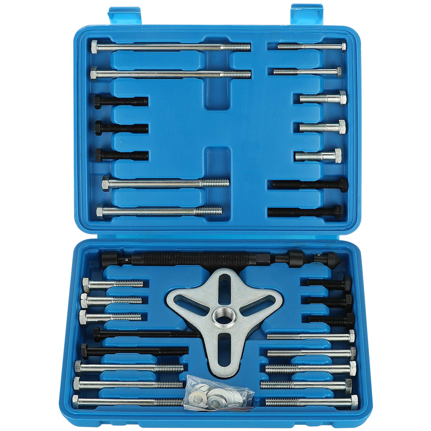 Photo 1 of WYNNsky 46 Pieces Steering Wheel Puller Kit, Use with Harmonic Balancers, Crankshaft Pulleys and Gears, Work on Most Cars, Pickups, SUVs