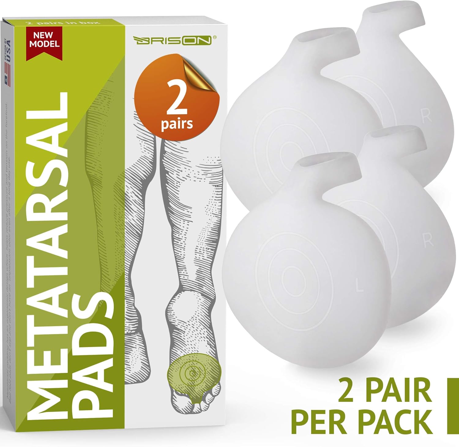 Metatarsal Pads Ball of Foot Cushions - Soft Gel Ball of Foot Pads - Mortons Neuroma Callus Metatarsal Foot Pain Relief Bunion Forefoot Cushioning Relief Women - 2 Pairs: Health & Personal Care