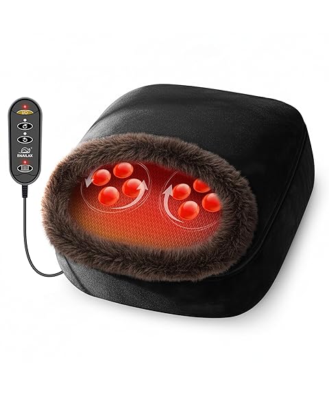 SNAILAX 2-IN-1 SHIATSU FOOT AND BACK MASSAGER WITH HEAT – KNEADING FOOT WARMER, ELECTRIC FEET MASSAGE, MASSAGERS FOR BACK,LEG,GIFTS FOR WOMEN,MEN