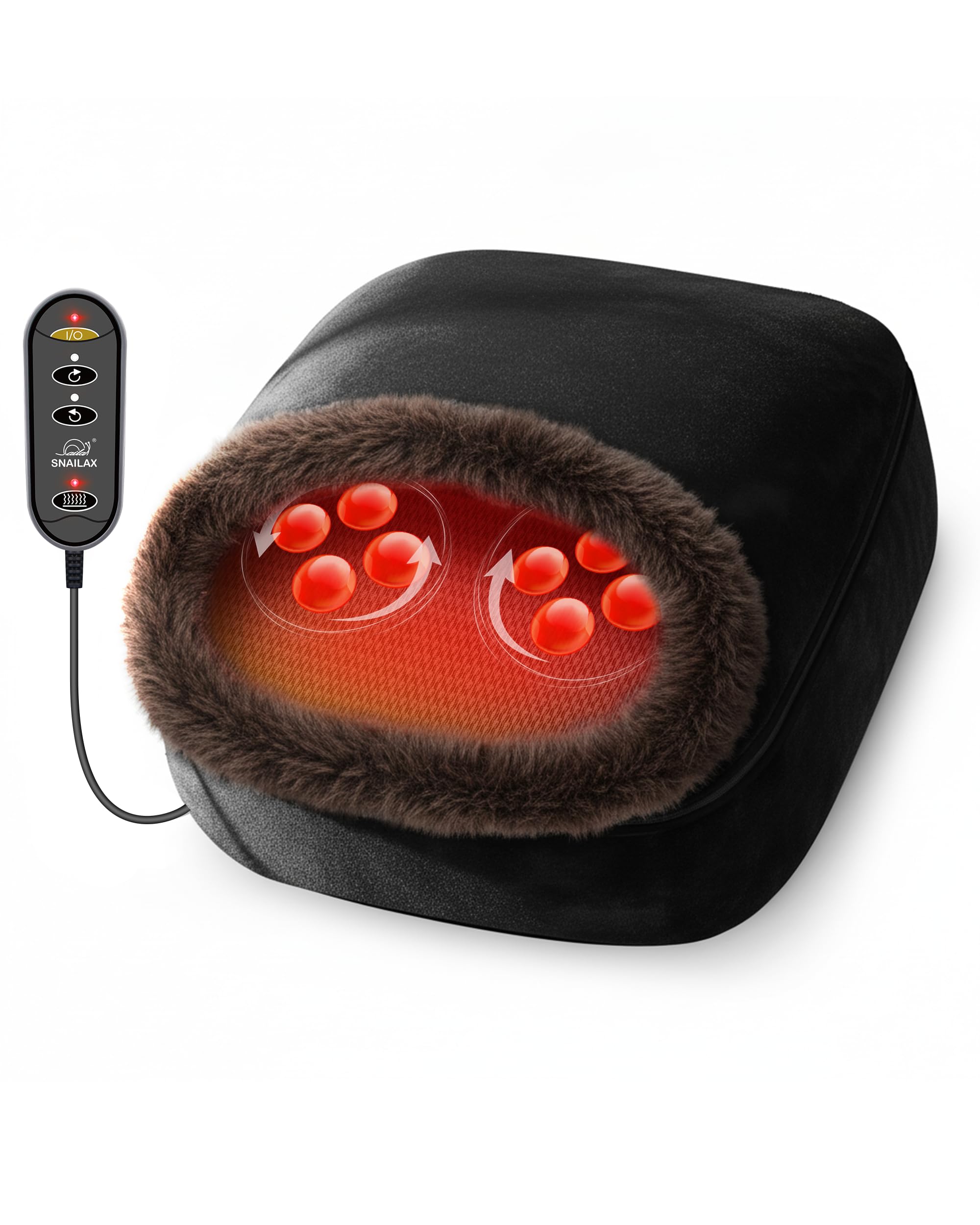 Snailax 2-in-1 Shiatsu Foot and Back Massager with Heat - Kneading Foot Warmer, Electric Feet Massage, Massagers for Back,Leg,Gifts for Women,Men