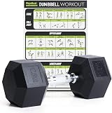PhysKcal Hex Dumbbells 12.5kg Single Poly Coated No Odour Home Gym Weights
