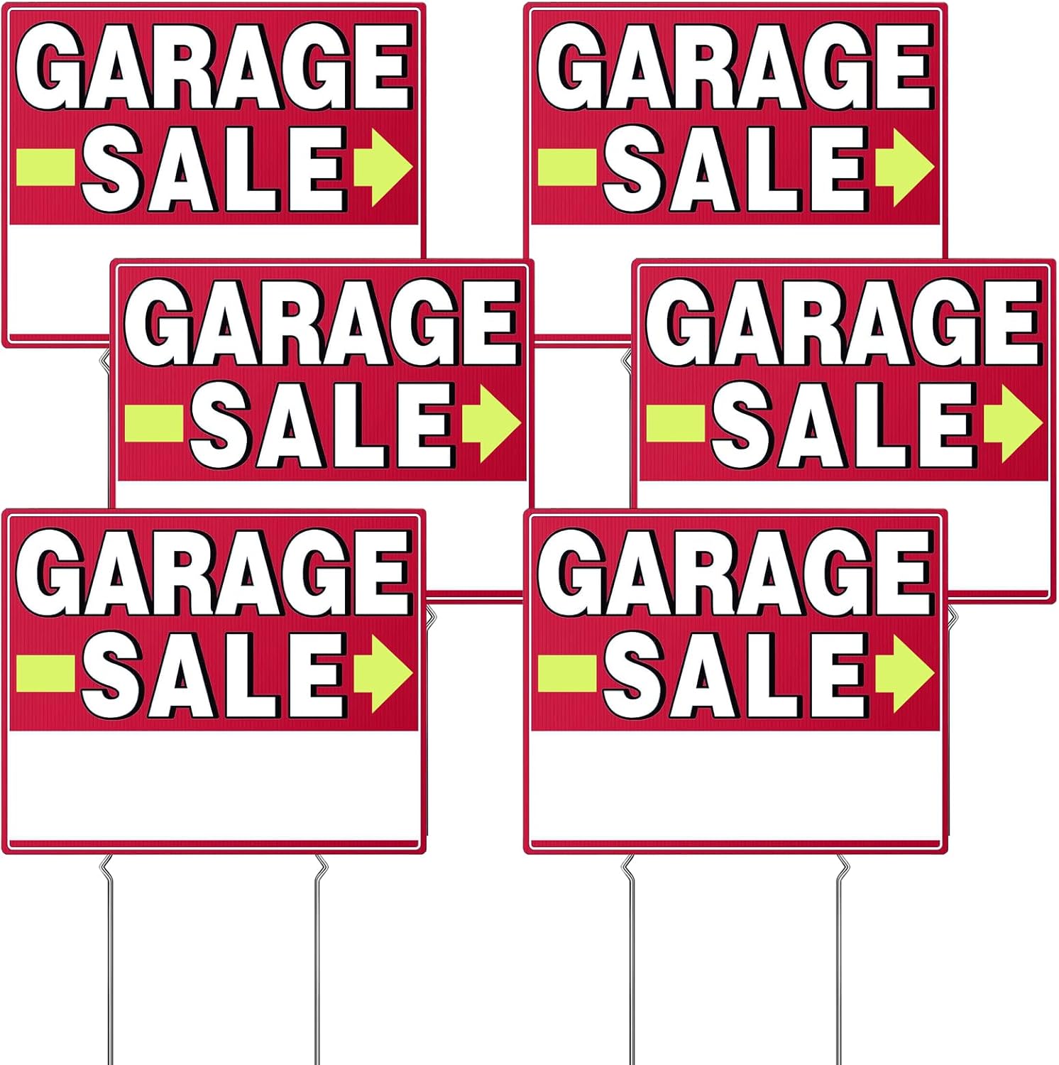 Yard Signs - Garage Sale Sign, 6 Pcs 17
