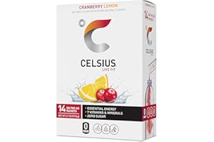 CELSIUS® On-the-Go Powder Sticks Cranberry Lemon, Essential Energy 2.6 Oz (14 Sticks per Pack)