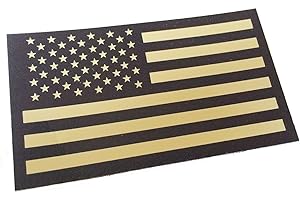 EMPIRE TACTICAL USA Black and Tan Us Ir Infrared USA Flag Military Morale Reflective Patch