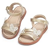 Kolan Little Girl's Closed Toe Summer Princess Flat Flower Sandals Toddler Sandals