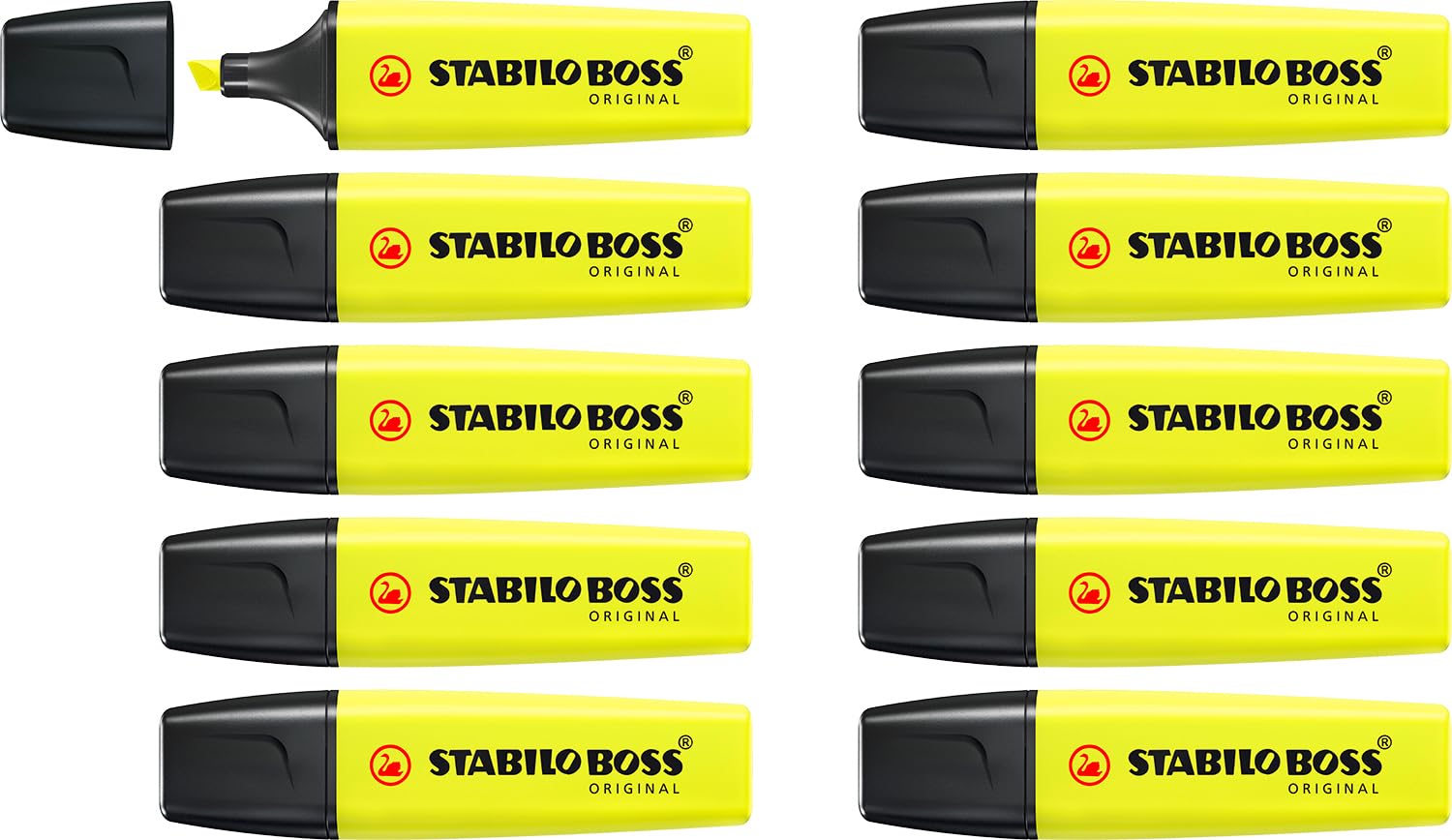 STABILO BOSS ORIGINAL - Highlighter - Pack of 10 - Yellow — image 1