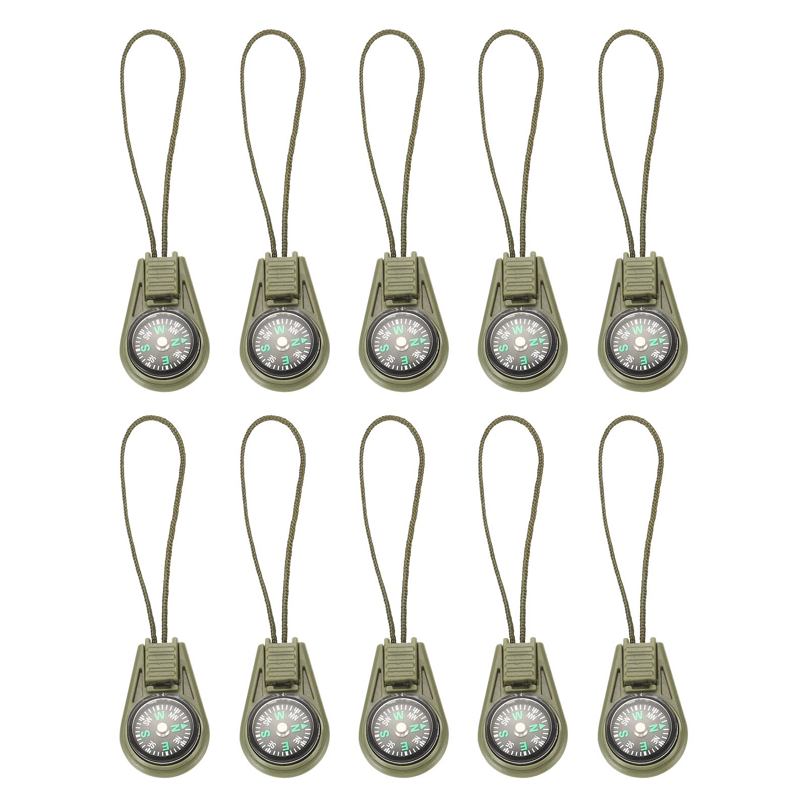 PATIKIL Mini Survival Compass, 25 Pcs Button Compass Bulk kit for Outdoor Hiking Camping Travelling Party Favors, Dark Green